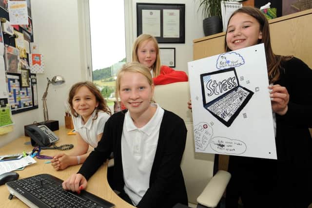 Internet safety:  Sarah Fehr (9), Abbie Thomson (10),  Farren Forrest (10) and Lily Stark (10)