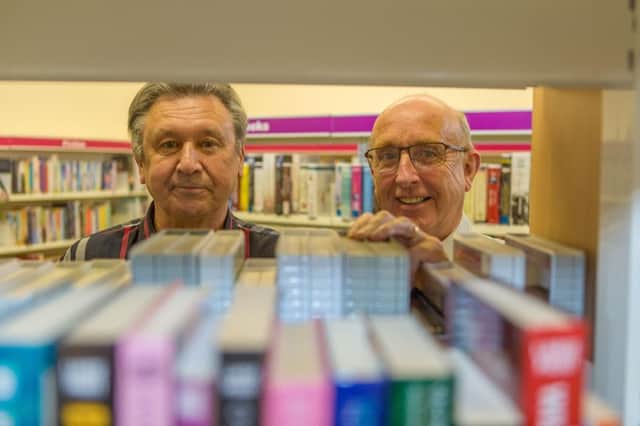 Pictured: Leslie Bain and Ian Robertson from West Glenrothes Residents & Tennents Assoc at Glenwood Library. Pic: Steven Brown