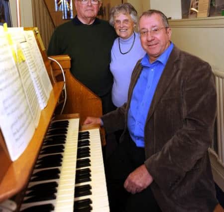 Douglas and Ella Ritchie with organist John Kitchen
