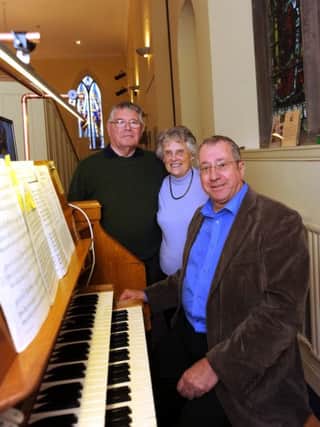 Douglas and Ella Ritchie with organist John Kitchen