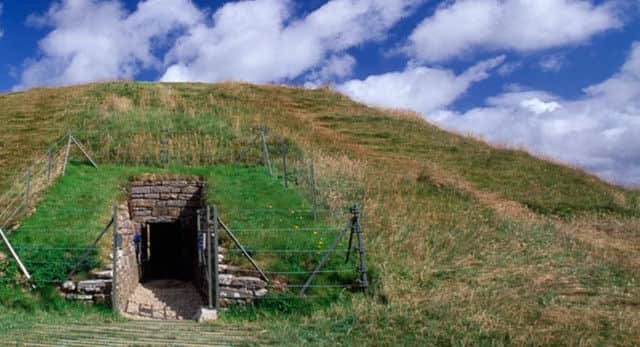 Maeshowe burial site in Orkney is being shown as an example of what the columbarium could look like