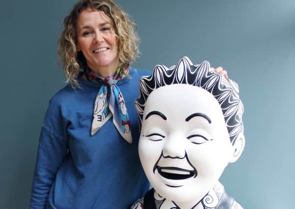 Kirkcaldy artist Susan McGill with her Oor Wullie sculpture (Pic by Fife Photo Agency)