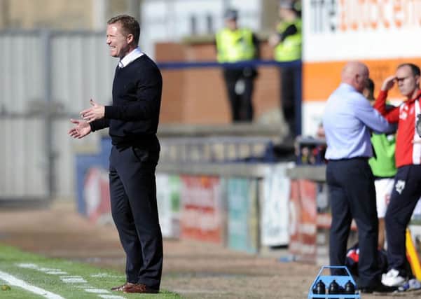 Gary Locke cut a frustrated figure on the touchline at Stark's Park on Saturday as Raith lost their unbeaten league record in a 2-0 defeat to Falkirk. Pic: Michael Gillen