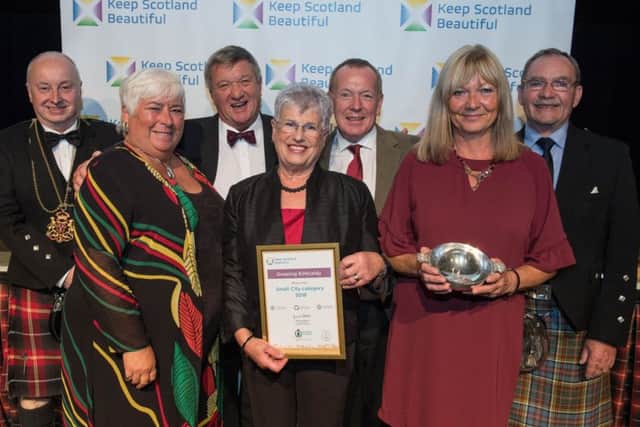 The Growing Kirkcaldy team with their award at the Beautiful Scotland ceremony.