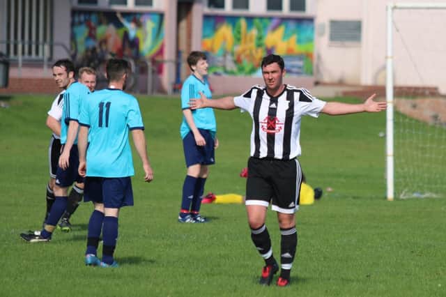 Pittenweem Rovers' Mark Wilkie celebrates his goal