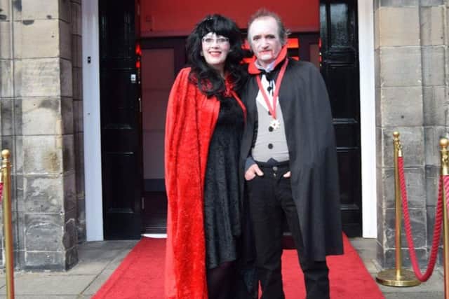 Carolyn Lawes and Alan Connelly who got into the spirit of things at the gala evening of 'Carry On Screaming.'