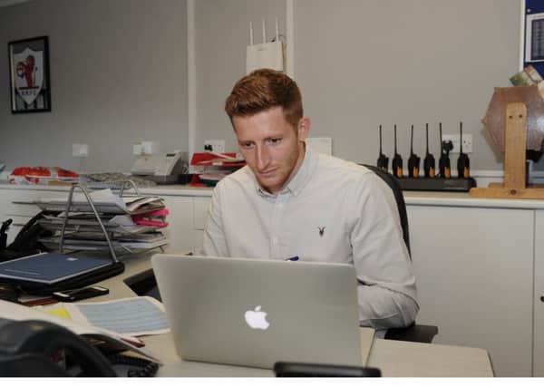 Raith Rovers captain Jason Thomson is working in the club office as part of his university course. Pic: George McLuskie