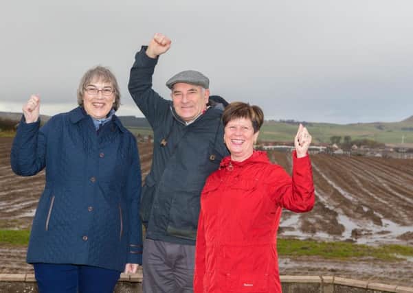 Susan Rammage, Brian Sheerins and Isa Vance from Concerned Newcastle Residents Group, celebrating after the plan to build 300 homes was refused by councillors back in November 2015.
