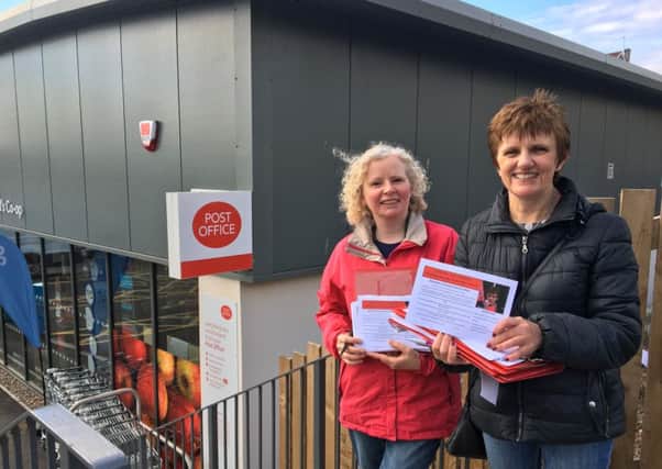 Claire Baker MSP and Cllr Judy Hamilton are campaigning for a crossing outside the Coop on Bennochy Road, Kirkcaldy.