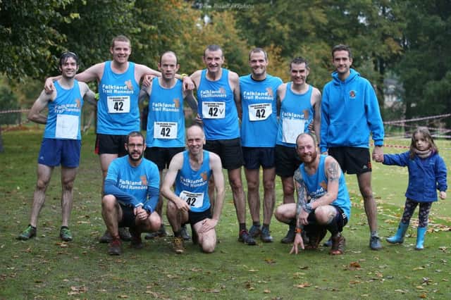 The FTR squad who took part in the East District xc league at Stirling.