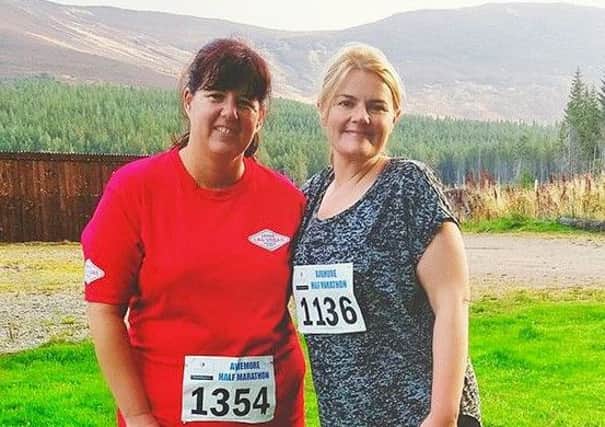 Leven Las Vegas members Lorna Hughes (left) with Sarah Ives (right) in Aviemore.