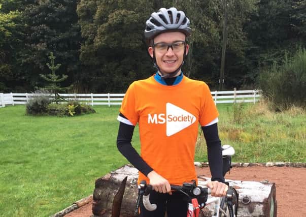 Richard Sanderson, St Andrews, is preparing to cycle the Highlands in May but has taken an unsual route for his latest training ride.