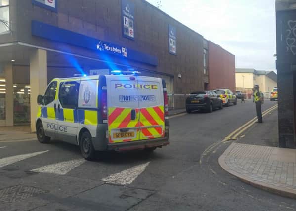 Police Scotland cordon at Hill Street, Kirkcaldy