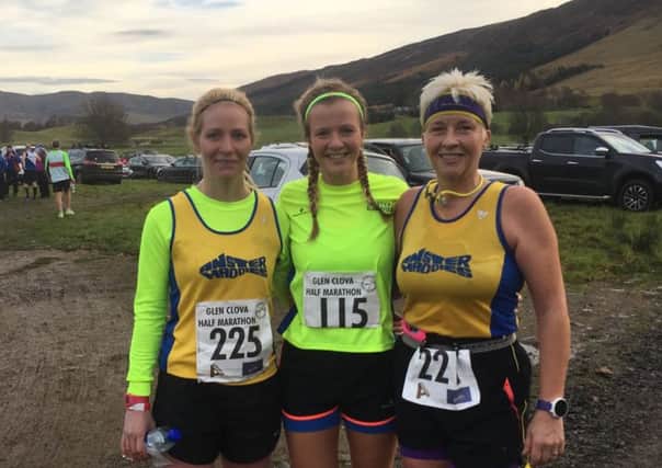 Haddie ladies who all got a PBs at Glen Clova- from left Y. Dehn, J. Hay and D. Hay