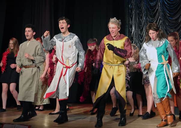 About 40 members of Cupar Youth Musical Theatre have been performing Monty Python's 'Spamalot' in the town's Corn Exchange.