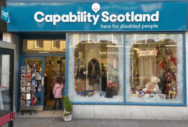 A dress worth Â£795 was stolen from a Capability Scotland shop in Kirkcaldy.