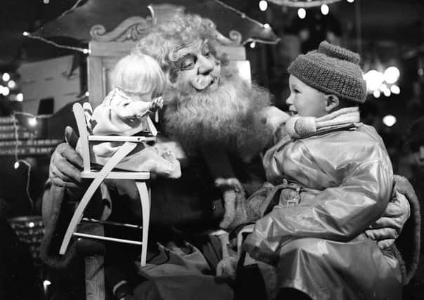 Santa Claus with little boy in Jenners - Edinburgh in 1954