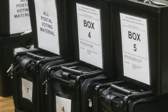 Ballot boxes at by-election count for Fife Council seat covering Kennoway, Largo & Leven