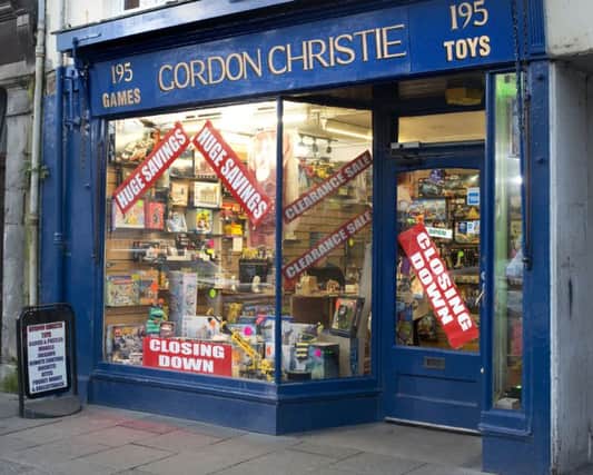 Gordon Christie toy shop in St Andrews, South Street, is closing down. (Picture; Peter Adamson)