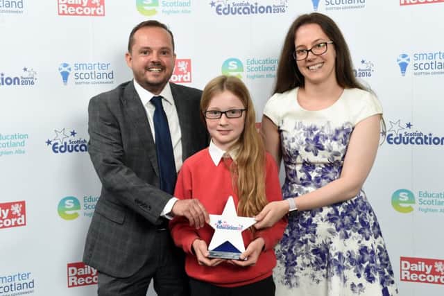 Kirkton of Largo Primary also took home an award. Pictured: Gemma Sanderson and Libby Smith (12) Pic by Paul Chappells