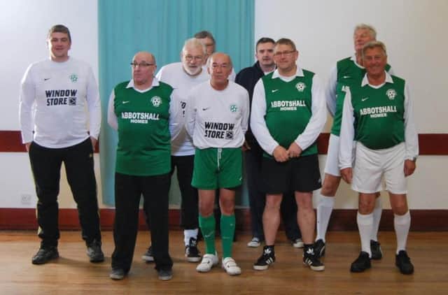 Tom Bullimore, front centre, is appealing for more men to get involved in Thorntons walking football side.