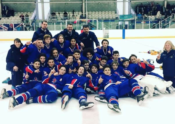The GB Under 16s celebrate their tournament victory.
