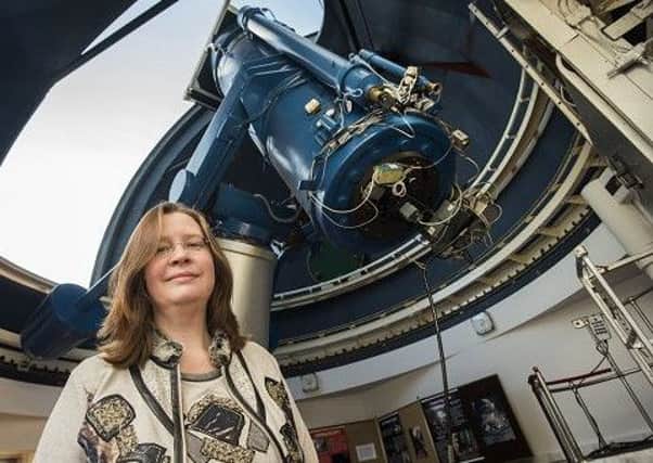 Dr Christiane Helling in front of the James Gregory Telescope in the Observatory. (Picture: Alan Richardson/University of St Andrews)