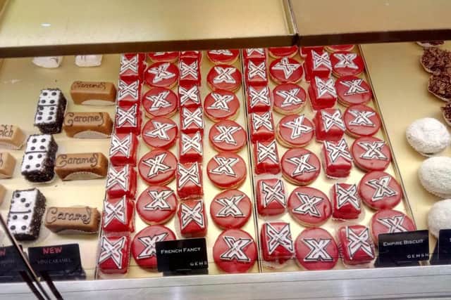 The Carlton Bakery in the Mercat celebrated the X Factor's visit to Kirkcaldy by making special cakes and biscuits