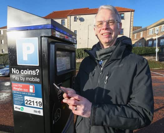 Cllr John Wincott shows how easy it is to use RingGo.