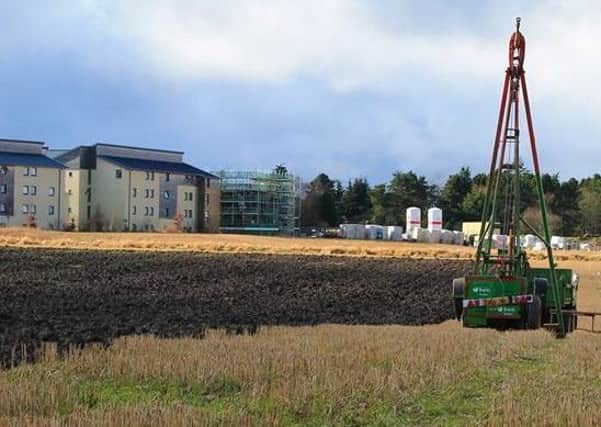 Drills on site at Langlands in prep fpor the new Madras college, St Andrews