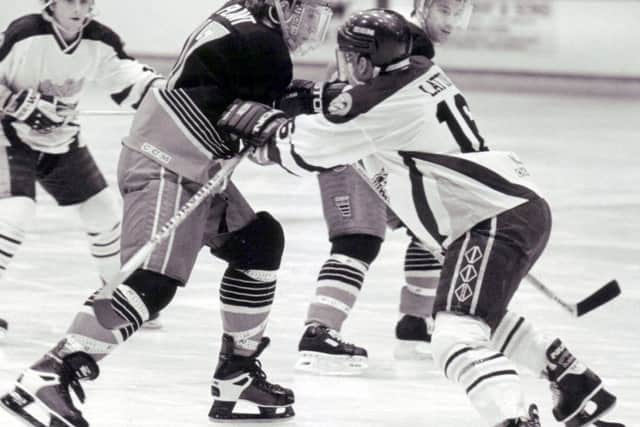 Fife Flyers v Guildford Flames, Gordon Latto and Ricky Plant (Pic: Peter Jones)