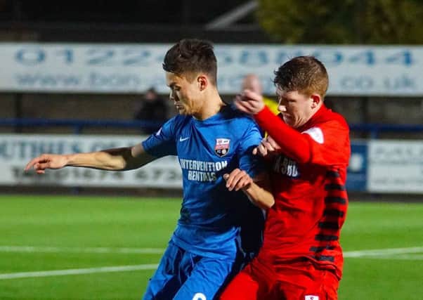 Jesse Curran is a new arrivial at Bayview. Seen here playing on a previous loan spell at Montrose.