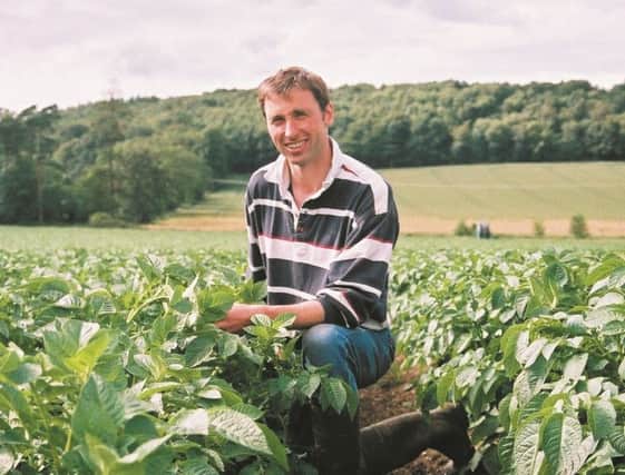 In the spotlight...Jim Orr, pictured with his broccoli crops, features in 300 Farmers of Scotland.