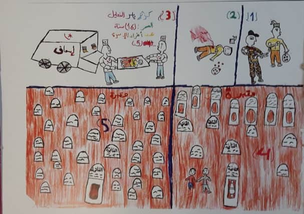 Artwork by one of the young children from Syria.