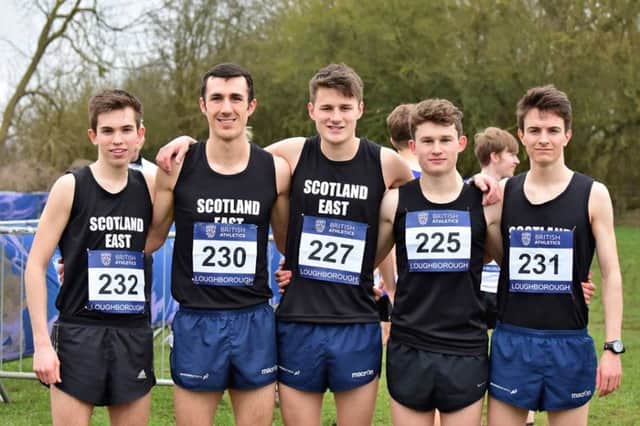Gold medals for Scotland East U20 Men Â– Sol Sweeney, Ben Greenwood, Alex Carcas, Joe Arthur and Fife ACÂ’s Tristan Rees.