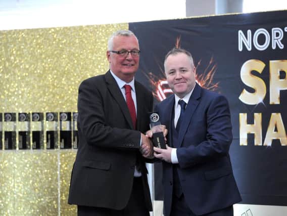 John Higgins at the North Lanarkshire Council Hall of Fame ceremony