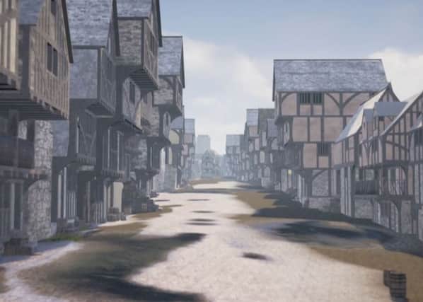 A screengrab of the virtual flythrough video of Edinburgh