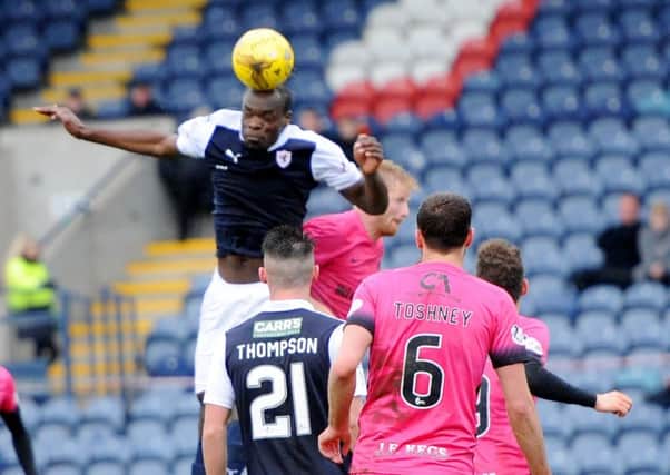Stark's Park - Kirkcaldy - Fife -  Raith Rovers v Dundee Utd - man of the match M'voto -  credit- Fife Photo Agency
