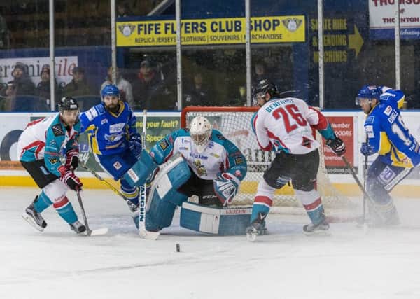 Fife Flyers in action against Belfast Giants earlier this season (Pic: Martin Watterston)