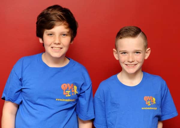 Kyle Bathgate (11) and Dylan Hutchison (10) are doing a shark dive to raise money for Love Oliver (Pic: fife photo agency)