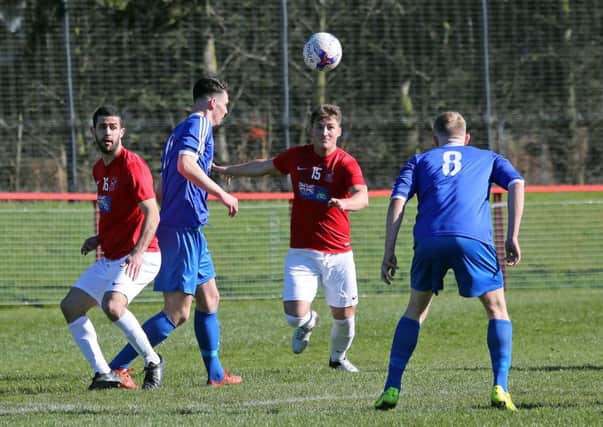 Tayport's Sergio Alvarez (left) and Marc Ogg in action at the weekend.