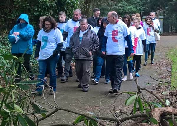 The walkers set off from Silverburn Park, Lundin Links last Wednesday.