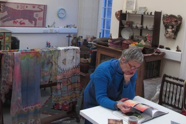 Artist Susy Kirk in her Burntisland studio