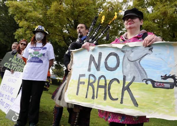 Anti-fracking protestors. Picture Michael Gillen.