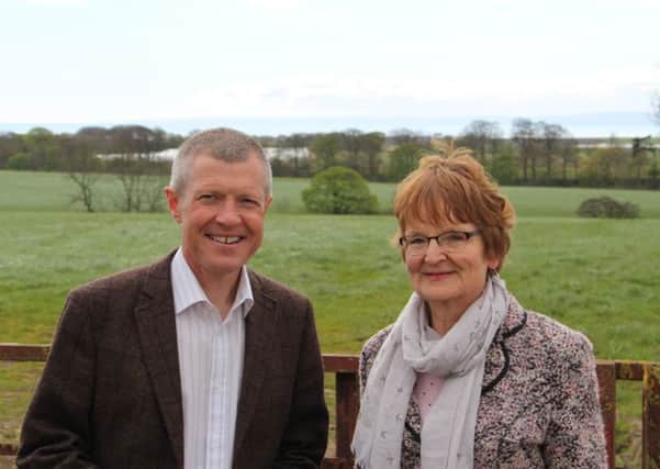 Leader of the Scottish Liberal Democrats, MSP Willie Rennie with NE Fife candidate, Cllr Elizabeth Riches