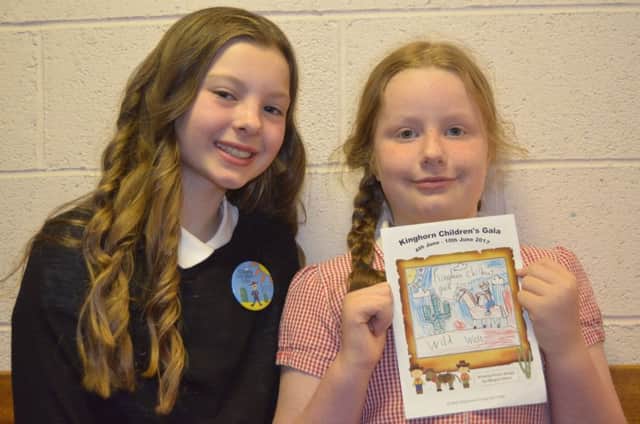 Olivia Williamson (left) and Morgan Munn who designed the badge and programme cover for the Kinghorn Gala Week