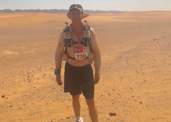 David battled blisters and searing heat to complete the ultra-marathon