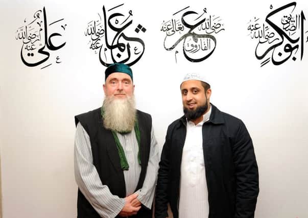 Colin Abdul Malik Orr with Imam Mansoor Mahmood at Kirkcaldy's Islamic Centre (all pics by Fife Photo Agency)