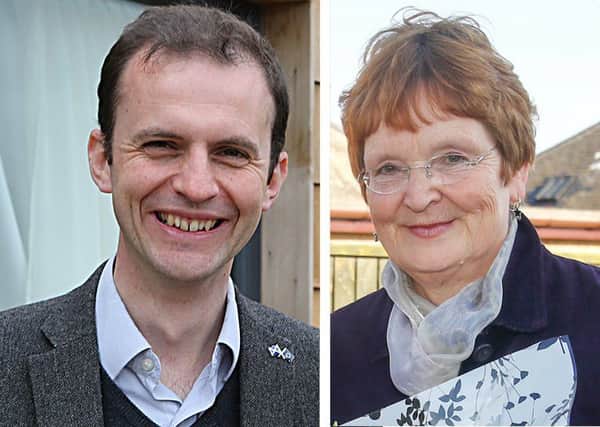 Stephen Gethins, of the SNP, left, and Elizabeth Riches of the Lib Dems