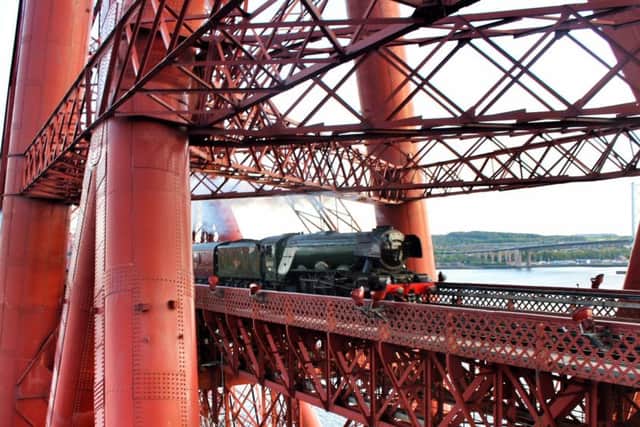 The historic Flying Scotsman crossed the Forth Bridge twice during the lunchtime tour of Fife.